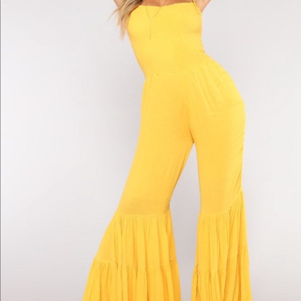 FN Yellow Ruffle Jumpsuit